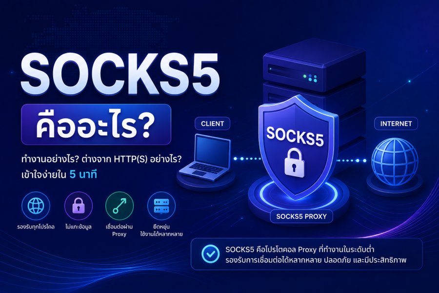 SOCKS5 คืออะไร? Proxy Protocol ที่ดีที่สุด